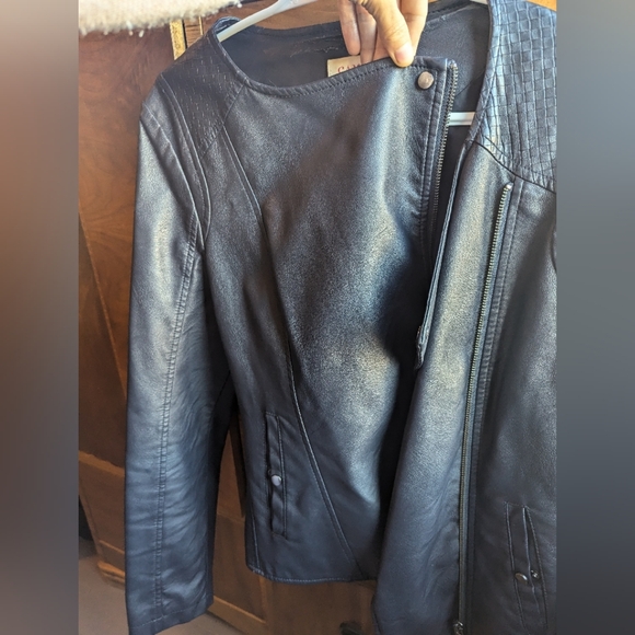 Faux Leather blue Jacket - Picture 5 of 6